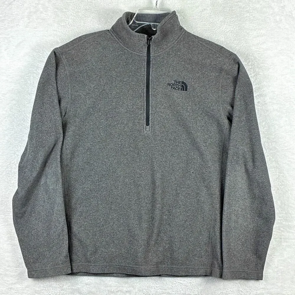 The North Face 1/4 Zip Fleece Mens M Gray Pullover Outdoors Preppy Trekking